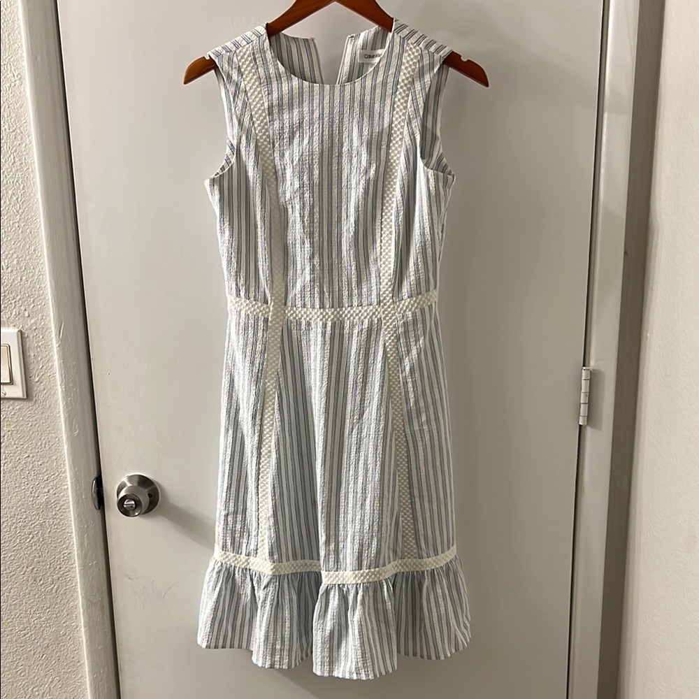 Striped Blue and White Kids Dress